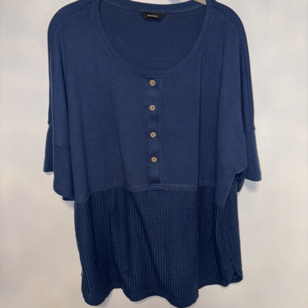 Dokotoo Women's DARK Blue Airy Cute Blouse Size 2X